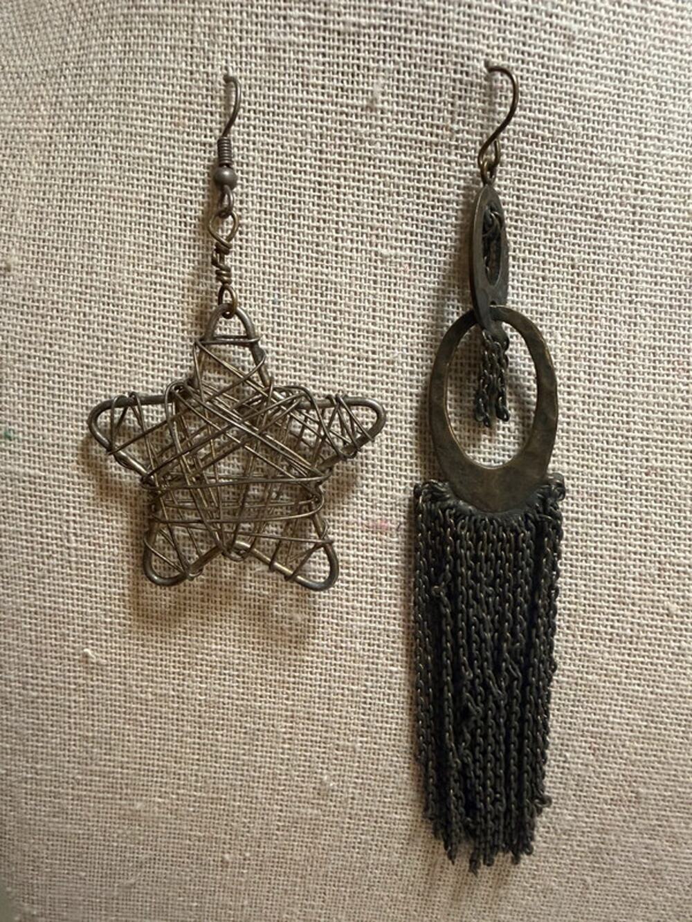 Fun one of a kind vintage mismatched earring set